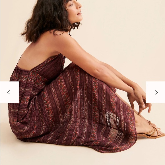 Free People Lace Plum Maxi Dress XS NWT | $284 Boho Cottagecore Vibes - Picture 3 of 6
